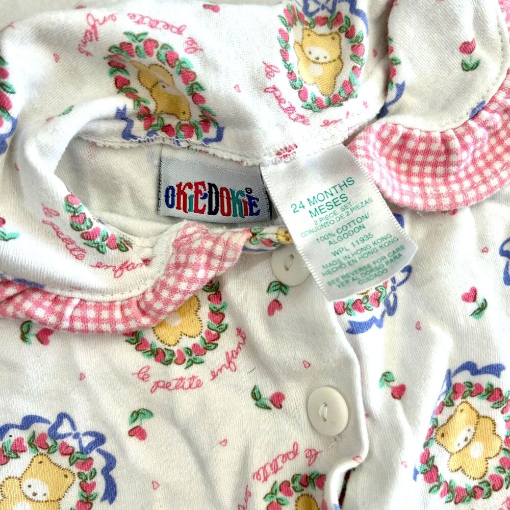 VVTG 90s Okie Dokie, Girls 'Le Petite Infant' Bear Ruffle Collar Dress Top, 24m - Picture 5 of 5